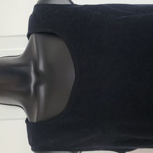 Victoria Moon sleeveless dress suede 10 black